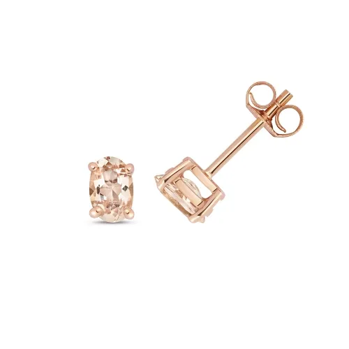 Morganite Oval Claw Set Studs